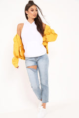 Mid Wash Blue Ripped Leg Straight Leg Jeans - Iviana