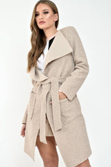 Nude Borg Belted Waterfall Jacket - Jadayah