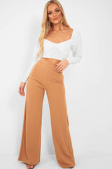 White Slinky Off Shoulder Crop Top - Danni