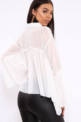 White Sheer Blouse - Viona