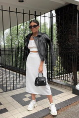 White Floral Broderie Lace Button Front Crop Top - Lydia