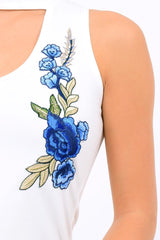 White High Neck V Front Top - Emmy