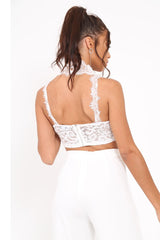 White Lace Choker Bralet - Mozell