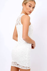 White Crochet Bodycon dress - Marcella