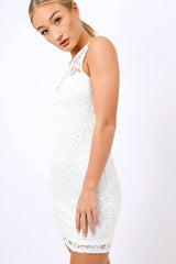 White Crochet Bodycon dress - Marcella