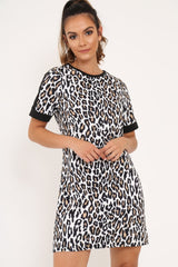 White Leopard Shift Dress - Habiba