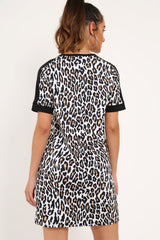 White Leopard Shift Dress - Habiba