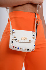 White Multi Embellished Cross Body Bag - Eeva