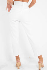 VD - White Belted Tapered Peg Trousers - Jessika