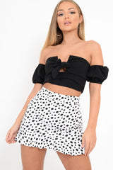 White Polka Dot Frill Skirt - Colbie