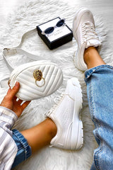 White Chunky Lace Up Trainers - Aaniya