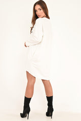 White Vogue Slogan Oversized Jumper - Bray
