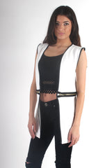 Leia White Zip Waistcoat