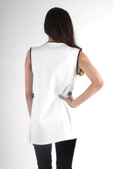 Leia White Zip Waistcoat