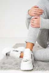 White Snake Extreme Chunky Lace Up Trainers - Carmia