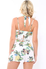 White Tropical Crop Top - Emma