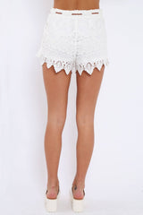 White Crochet Shorts - Esther