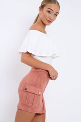 White Bardot Crop Top - Justine