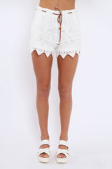 White Crochet Shorts - Esther