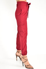 Wine Paper Bag Cargo Pocket Trousers - Brette