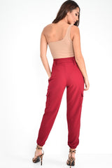 Wine Paper Bag Cargo Pocket Trousers - Brette