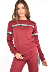Wine Love Slogan Tape Loungewear Set - Kaisy