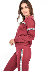 Wine Love Slogan Tape Loungewear Set - Kaisy