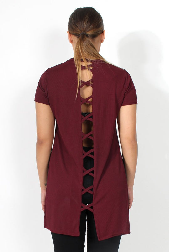 Cadence Wine Cross Back Top