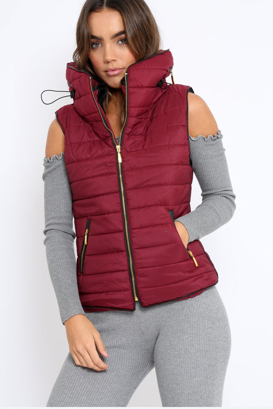 Wine Padded Gilet - Ariella