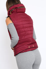 Wine Padded Gilet - Ariella
