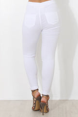 White High Waisted Super Skinny Jeans -Olivia