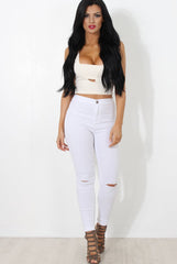 White High Waisted Super Skinny Jeans -Olivia