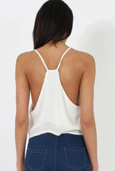 White Embroidered Crop Top - Wren