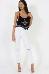 Black Embroidered Crop Top - Wren