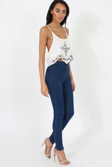 White Embroidered Crop Top - Wren