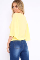 Yellow Tie Front Top with Flare Sleeves - Wren