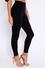Black Front Zip Skinny Jeans - Wriley