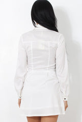 White Silky Shirt Dress-Hurran