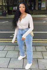 Nude Popper Front Bodysuit - Kymia