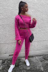 Fuchsia Chunky Knit Loungewear Set - Wynter