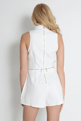 Matilda White High Neck Playsuit
