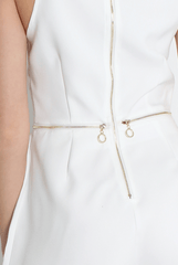 Matilda White High Neck Playsuit
