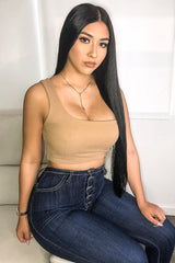 Camel One Shouldered Crop Top - Kamri