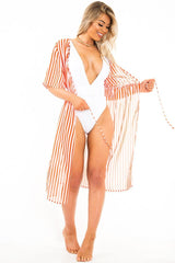 White Extreme Plunge Belted Swimsuit - Elvi