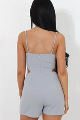 Fai Grey Cut Out Halter Neck Playsuit