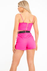 Pink Utility Pocket Crop Top and Shorts Co-ord - Juri