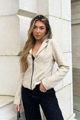 Stone Ring Zip Front Blazer - Brooklyn