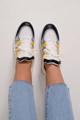 Yellow Blue Detail Chunky Trainers - Kianny