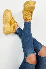 Mustard Two Tone Extreme Sole Chunky Trainers - Miara