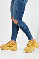 Mustard Two Tone Extreme Sole Chunky Trainers - Miara